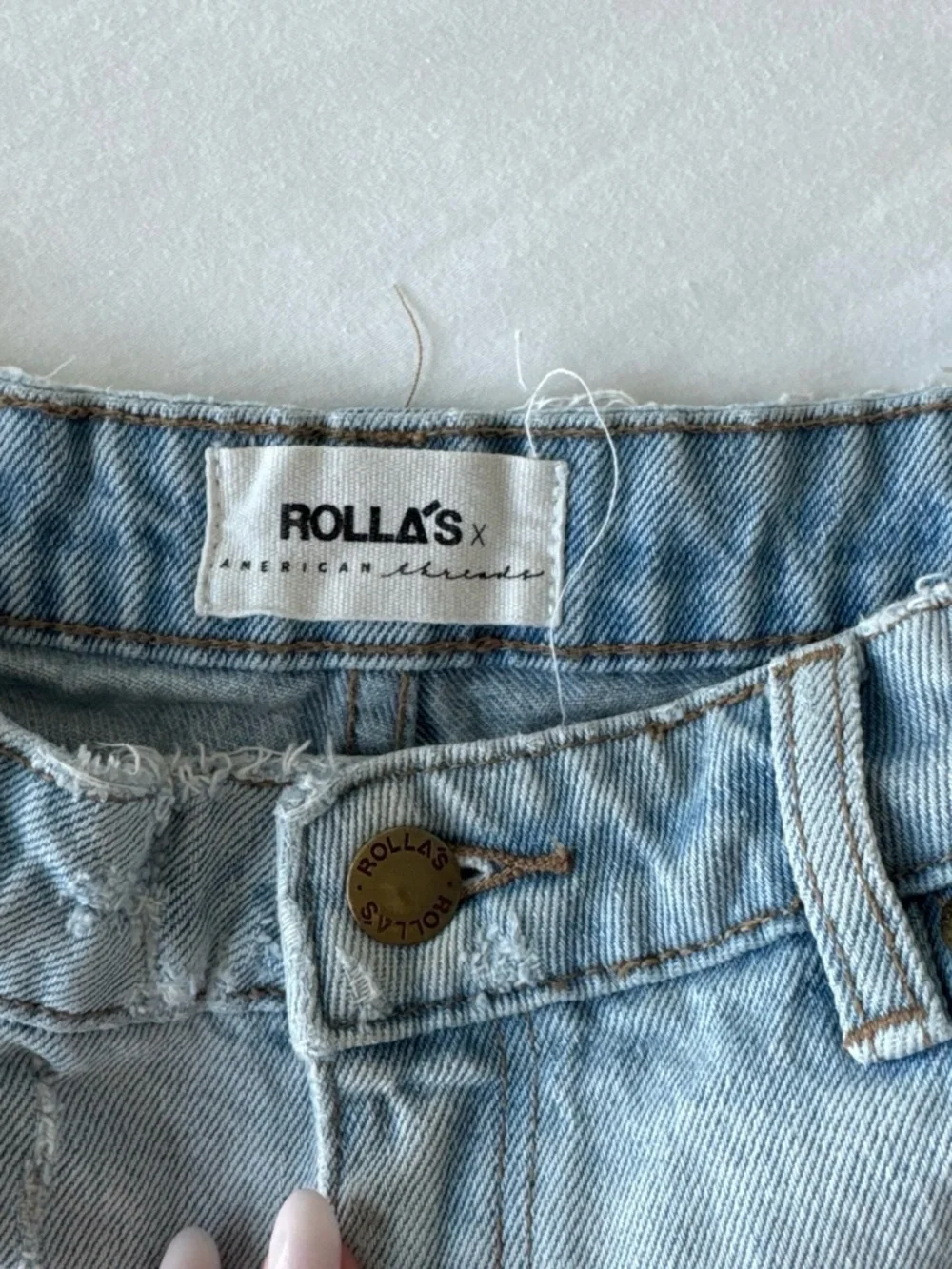 ROLLA'S Light Blue Distressed Denim Shorts